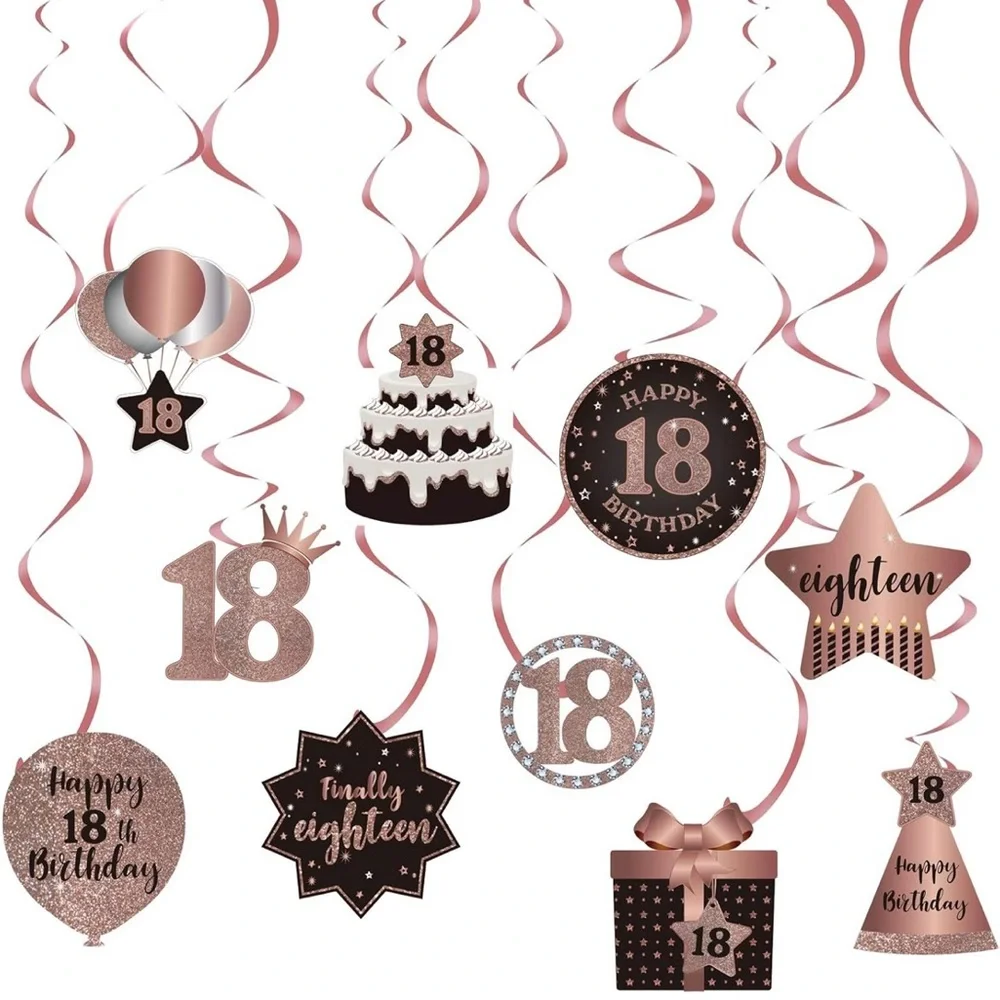 Rose Gold 18th Birthday Party Decoration Set Princess Tiara Crown & Sash NEW